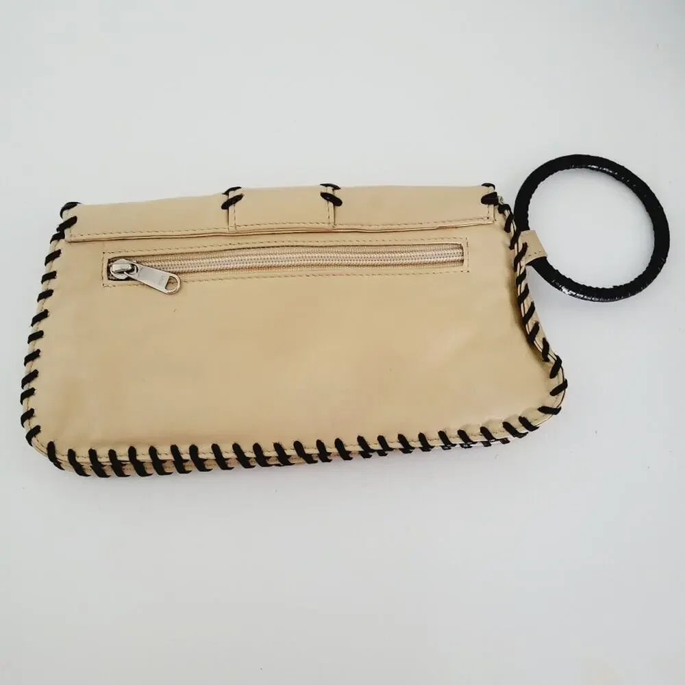 Small clutch / pocketbook / purse with wrist ring